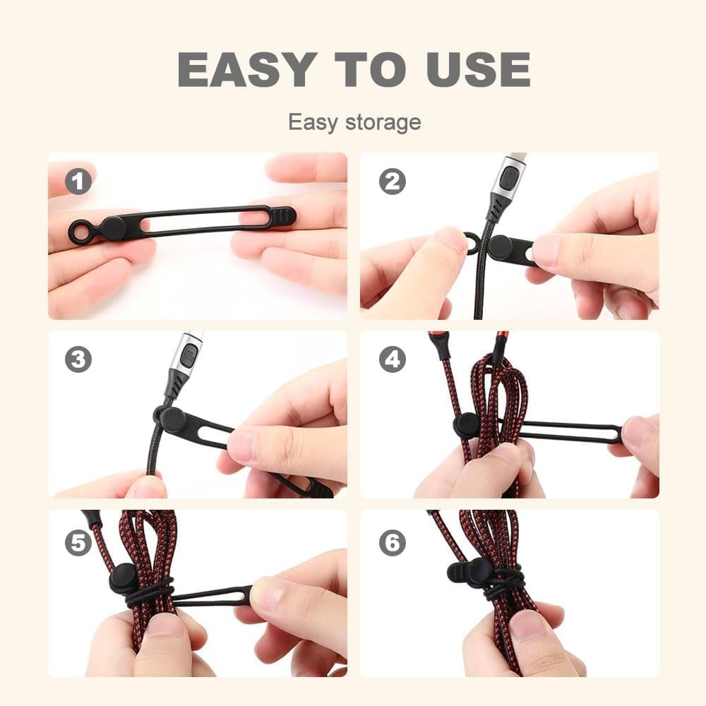 Data Cable Organizer, 2025 New Silicone Cable Ties Reusable Cable Management Organizer for Bundling and Fastening Cable Cords Wires (30) - Image 2