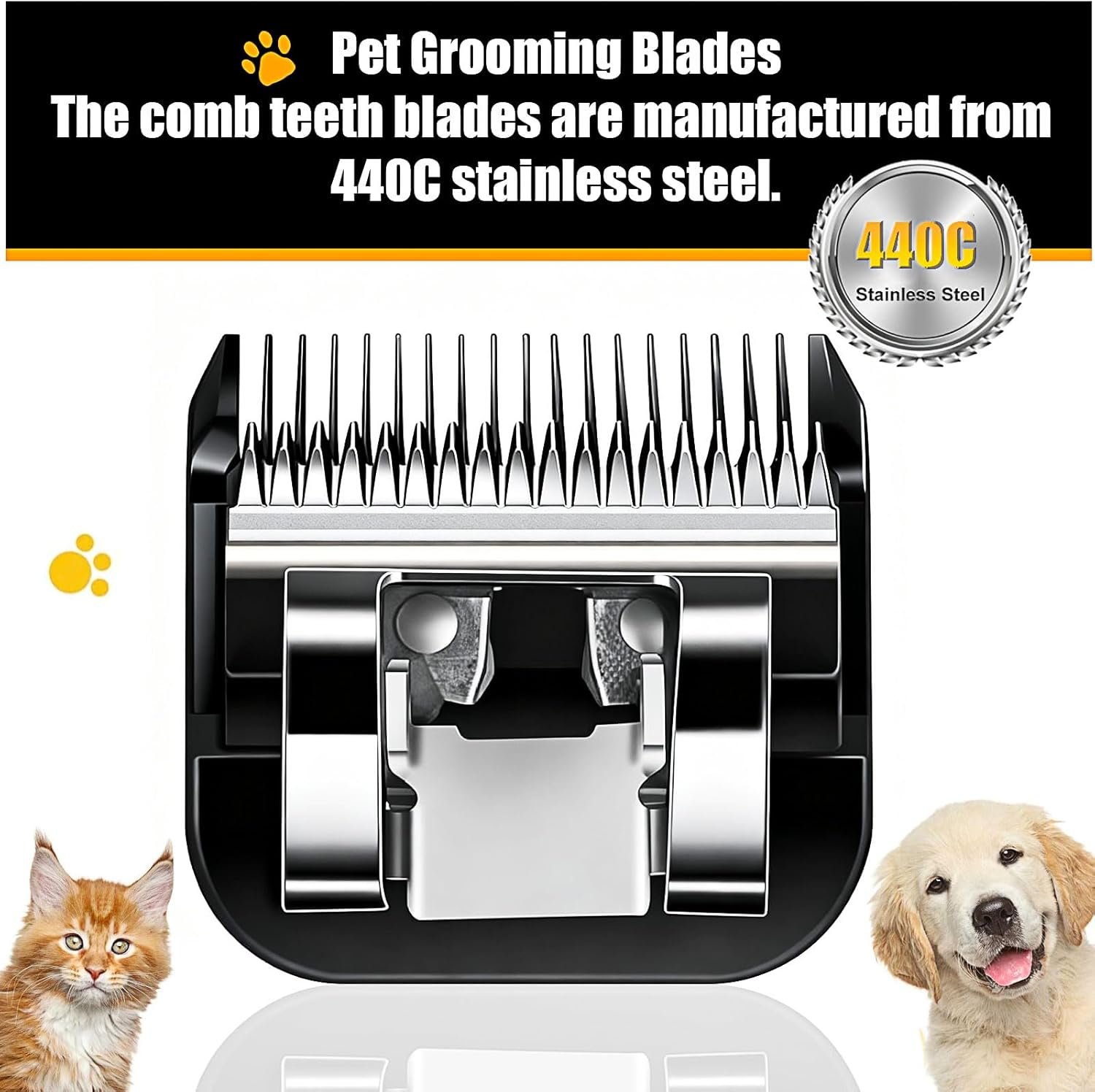 Dog Grooming Blades Detachable Stainless Steel Blade Compatible with Andis Clipper,Dog Clipper Blade for Wahl km10 Serise,Oster A5 Clippers (Black-#30/3PCS) - Image 2