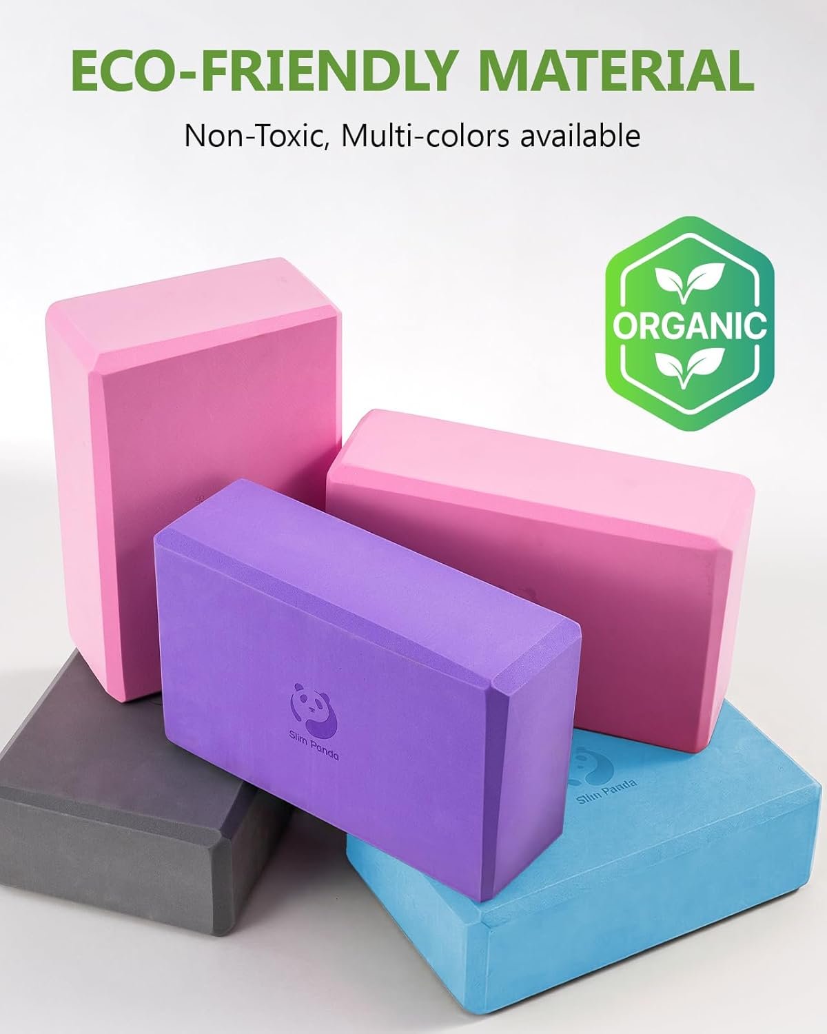 Slim Panda Yoga Blocks Set of 2,Durable 9x3x6 inch Eco-friendly EVA Foam Block,Non-Slip,Easy Grip,High Density Yoga Bricks for Yoga,Pilates,Balance,Stability,Stretching,Meditation - Image 7