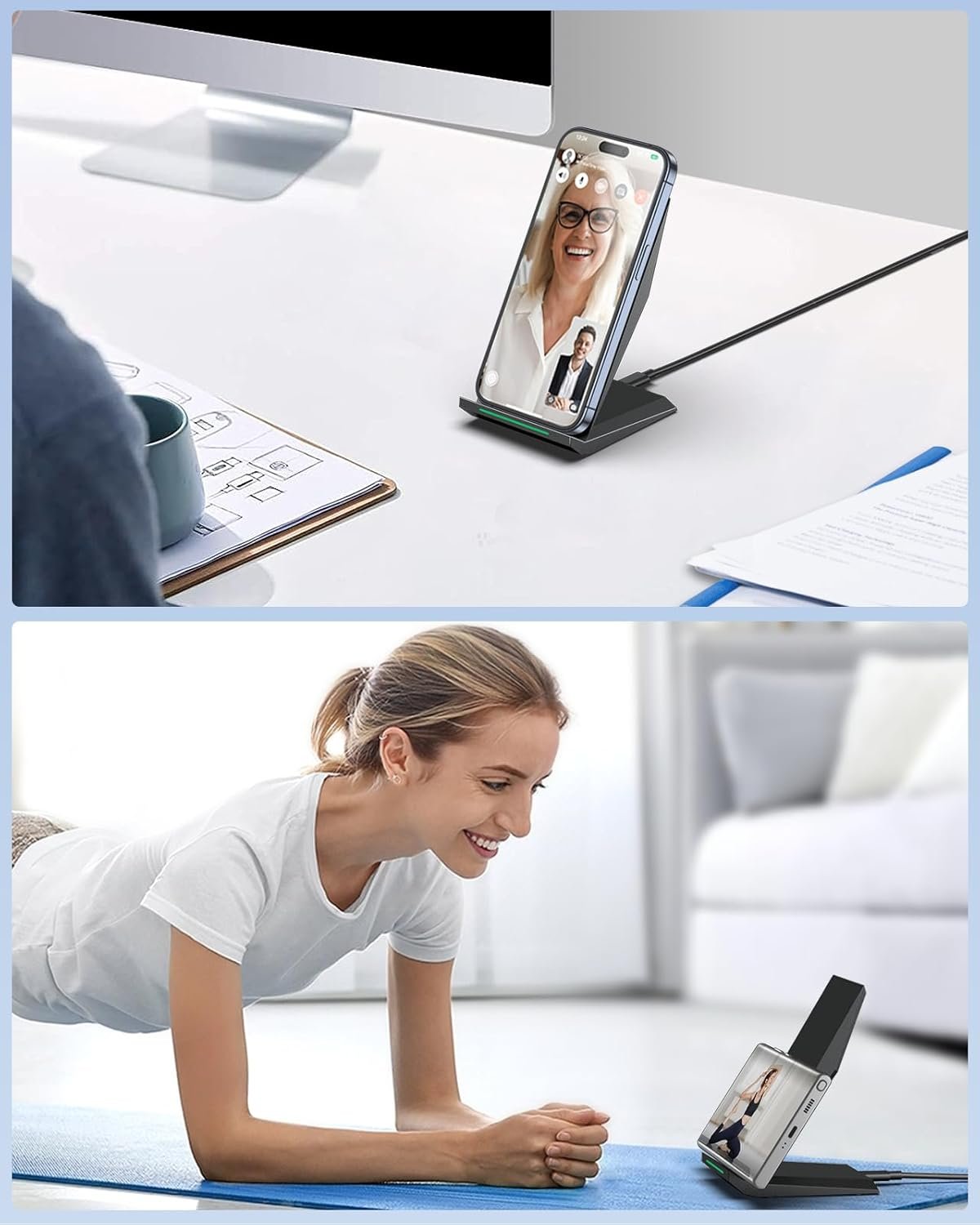 NANAMI Wireless Charger,15W Max Fast Wireless Charging Stand for iPhone 17 16 15 14 13 12 11 Pro Max XS 8,Phone Charger Station for Samsung Galaxy S26 S25 S24 S23 S22 Ultra S21 S20 S10,Pixel 9 8 7 6 5 - Image 4