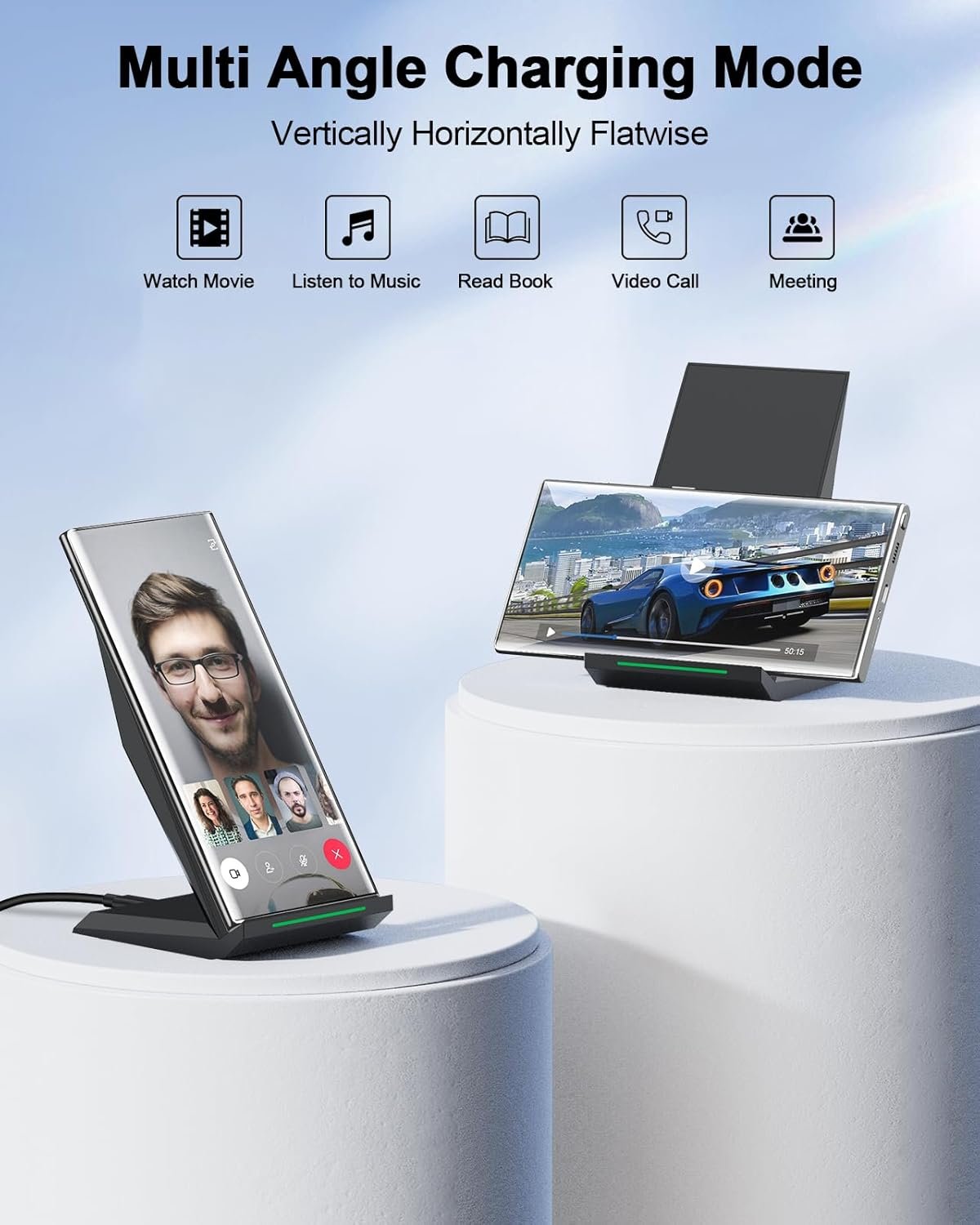 NANAMI Wireless Charger,15W Max Fast Wireless Charging Stand for iPhone 17 16 15 14 13 12 11 Pro Max XS 8,Phone Charger Station for Samsung Galaxy S26 S25 S24 S23 S22 Ultra S21 S20 S10,Pixel 9 8 7 6 5 - Image 7
