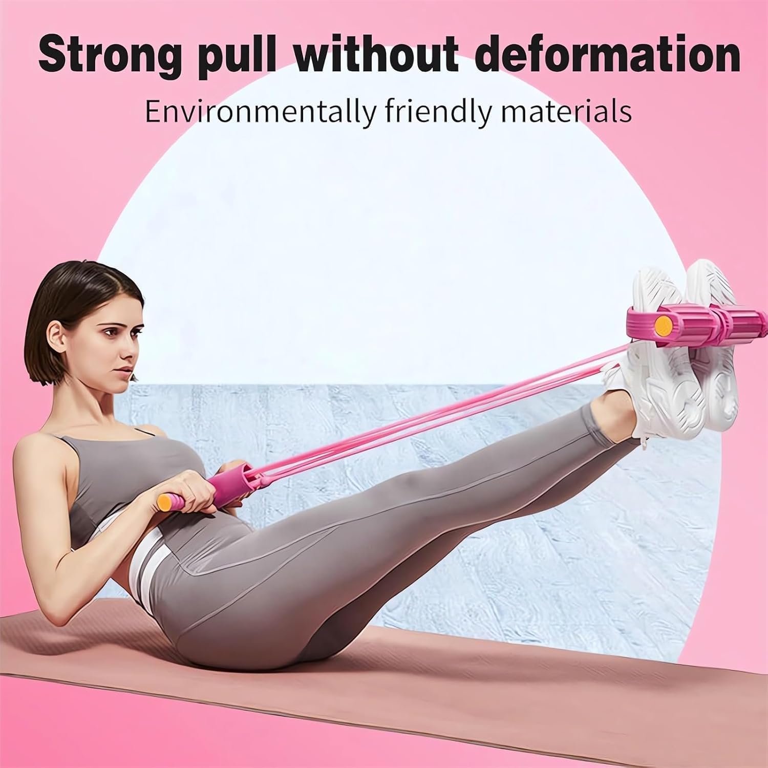 21 Fitness Resistance Bands-4 Tube Pedal Ankle Puller - New Sit up Leg Stretch Rope Exercise Bands with Handles, Stretching Workout Fitness Bands for Arm Weights Exercise Equipment - Image 6