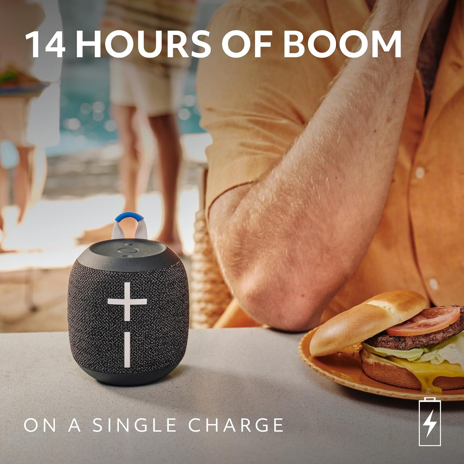 Ultimate Ears WONDERBOOM 4 Portable Waterproof Bluetooth Speaker with Balanced 360-Degree Sound and Bass, Dustproof Floating Speaker with 131ft (40m) Range - Blue - Image 4