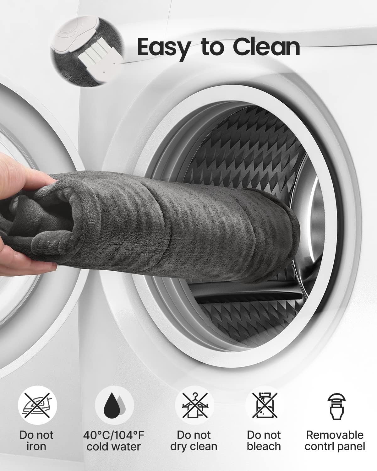RENPHO Fathers Day Dad Gifts, Electric Heating Pad - 6 Heat Levels for Neck Shoulder and Back, Birthday Gifts for Women Men, Weighted Pad for Snug Fit, ETL Certified, FSA Eligible, 24"x33" Gray - Image 9