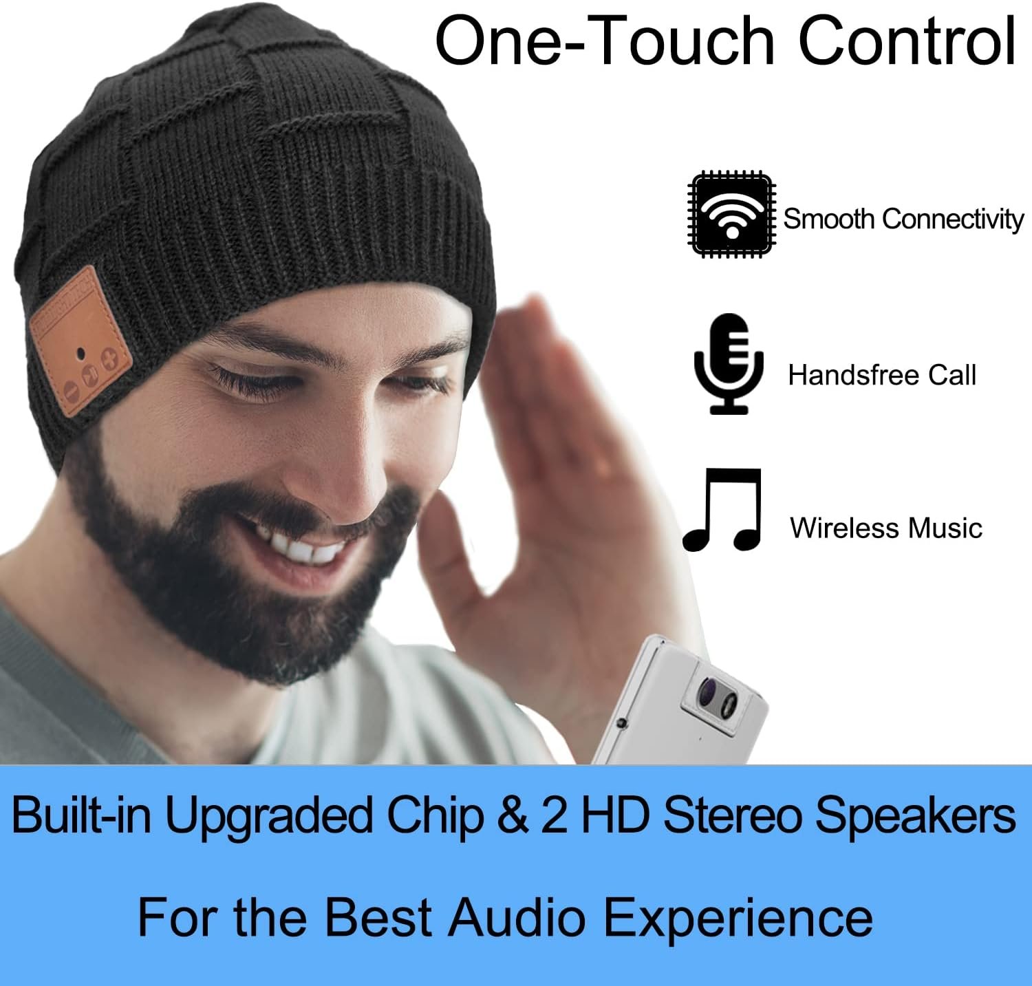 Bluetooth Beanie Hat Headphones Unique Tech Gifts Stocking Stuffer - Image 4