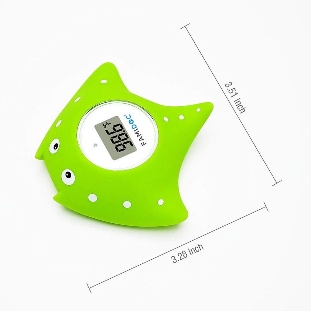 Baby Bath Thermometer with Room Thermometer - Famidoc FDTH-V0-22 New Upgraded Sensor Technology for Baby Health Bath Tub Water Temperature Floating Toy (Green) - Image 5