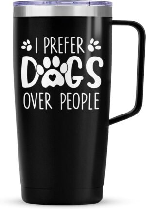 SANDJEST Funny Dog Tumbler with Han...