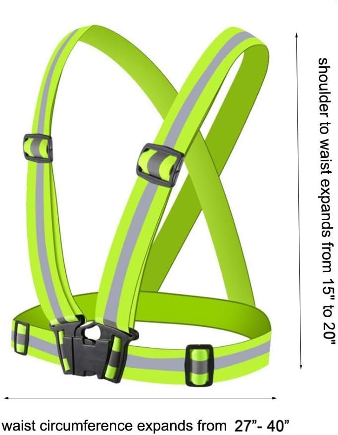 Chiwo Reflective Vest Running Gear 2Pack, High Visibility Adjustable Safety Ves for Night Cycling,Hiking, Jogging,Dog Walking - Image 3