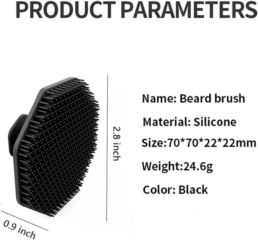 Men's Face Scrubber - Silicone Facial Cleansing Brush, 2Pcs Gentle Exfoliator Pad & Soft-Touch Massager - Removes Dead & Dry Skin - Long Lasting Bathroom & Shower Accessories - Charcoal - Image 2
