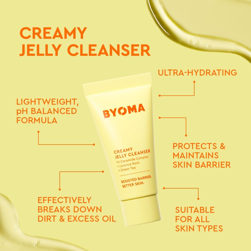 BYOMA So Hydrating Set - Barrier Repair Skincare Set - Creamy Jelly Cleanser, Hydrating Face Serum & Ceramide Face Moisturizer for Dry Skin - Anti Wrinkle, Alcohol Free Skin Care - 30ml, 15ml, 15ml - Image 3