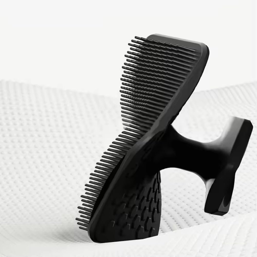 Men's Face Scrubber - Silicone Facial Cleansing Brush, 2Pcs Gentle Exfoliator Pad & Soft-Touch Massager - Removes Dead & Dry Skin - Long Lasting Bathroom & Shower Accessories - Charcoal - Image 3