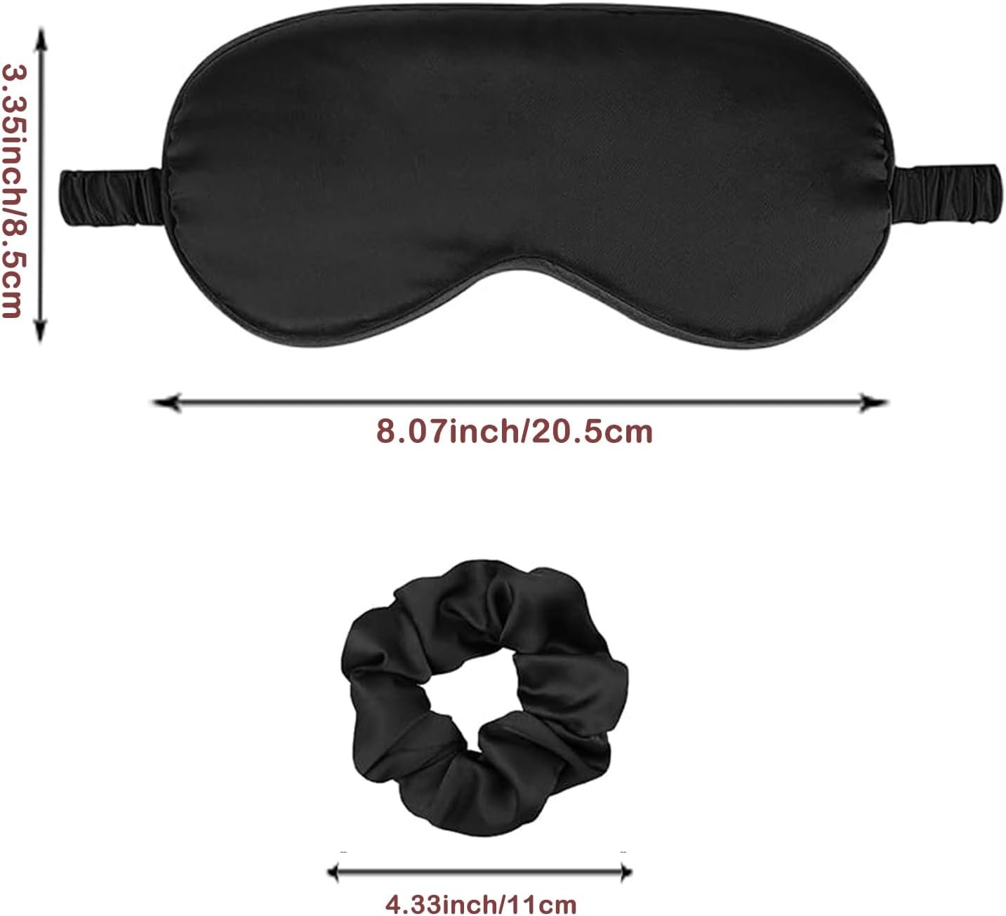 12Pcs Silk Sleep Masks Satin Eye Mask Silky Eyes Cover Blindfold Eyeshade Hair Ties Scrunchy Travel Bridesmaids Gifts - Image 3