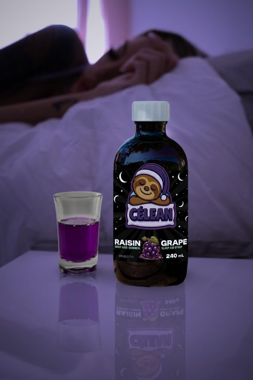 Celean Sleep Aid Syrup | Melatonin + L-Theanine + GABA | Grape Flavor | Relaxation & Sleep Support | 240 ml (Grapes) - Image 3