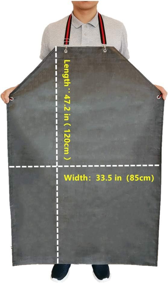 Waterproof Rubber Apron for Butcher, Thick Chemical Resistant Work Aprons - Image 2