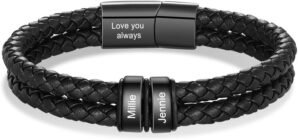 Personalized Leather Name Bracelet ...