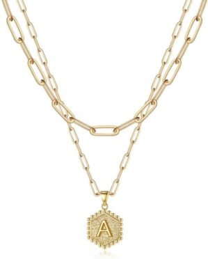 M MOOHAM Dainty Initial Necklaces f...