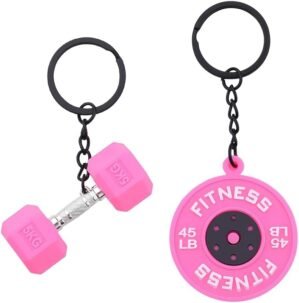 Gym Dumbbell Barbell Keychain Fitne...