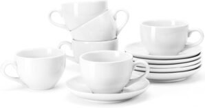 Porcelain Coffee Cups Set with Sauc...