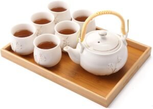 Dujust Japanese White Porcelain Tea...