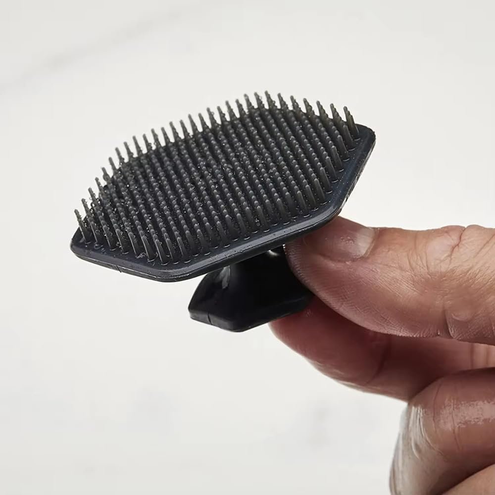 Men's Face Scrubber - Silicone Facial Cleansing Brush, 2Pcs Gentle Exfoliator Pad & Soft-Touch Massager - Removes Dead & Dry Skin - Long Lasting Bathroom & Shower Accessories - Charcoal - Image 4
