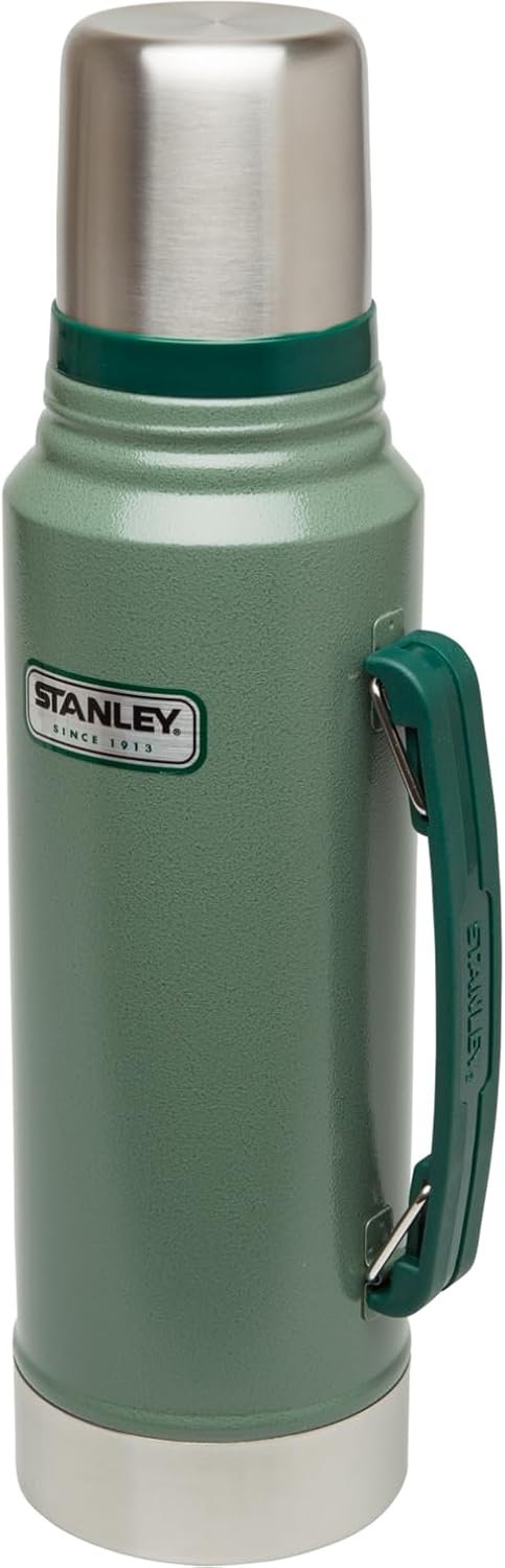 Stanley Heritage Classic Vacuum Bottle with Handle 1.1 qt | Wide Mouth w/Leakproof Cup Lid | Keep Drinks Hot or Cold | Insulated Stainless Steel Thermal Bottle | BPA-Free | Hammertone Green - Image 3