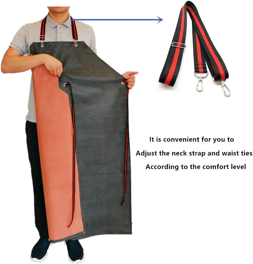 Waterproof Rubber Apron for Butcher, Thick Chemical Resistant Work Aprons - Image 3