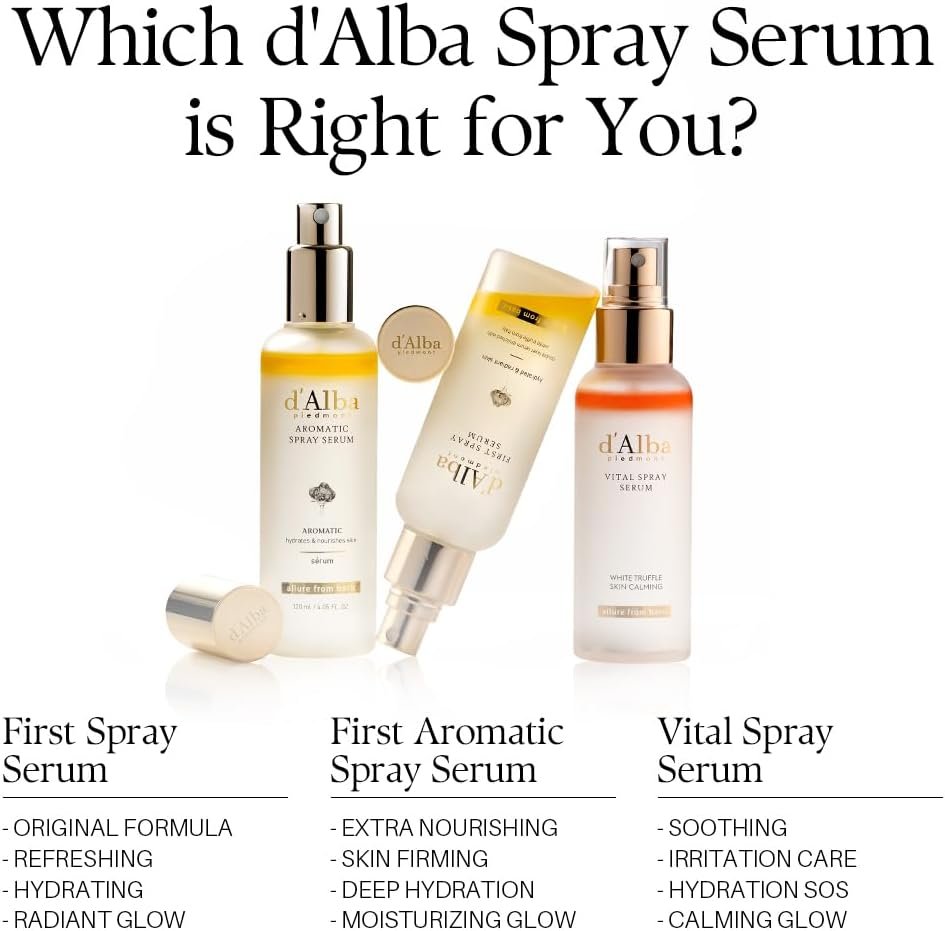 d'alba Piedmont Italian White Truffle First Spray Serum, Vegan Skin Care, Hydrating Face Moisturizer, Glow Serum for Radiant Skin, Non Comedogenic, All In One Mist, Korean skincare, 50ml - Image 9