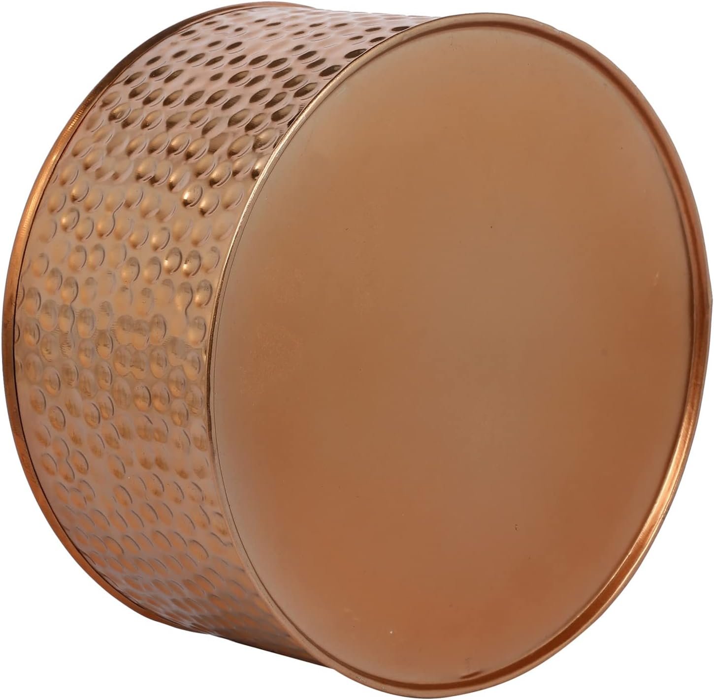MyGift Modern Hammered Copper Tone Planter Pot, 8 and 10 Inch Metal Round Plant Container with Matte Black Wire Stand, Set of 2 - Handcrafted in India - Image 7
