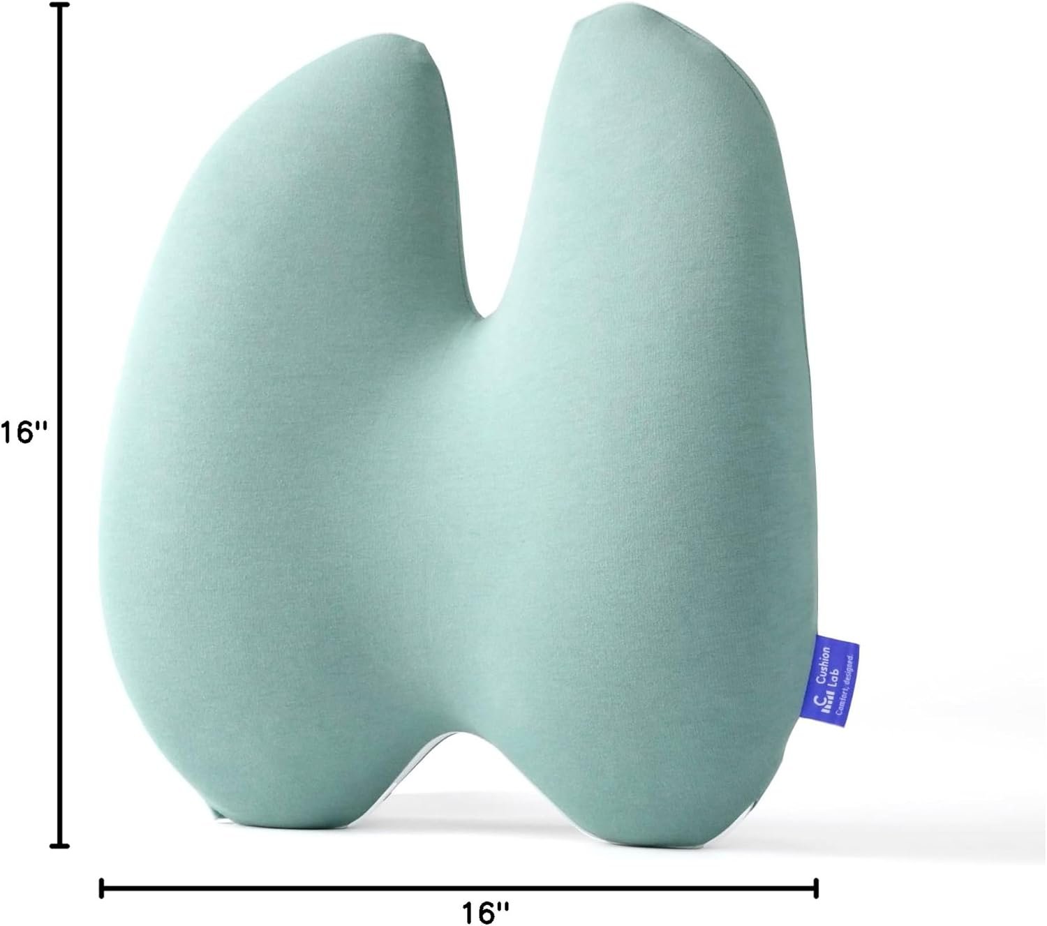 C CUSHION LAB Extra Dense Lumbar Pillow - Patented Ergonomic Multi-Region Firm Back Support for Lower Back Pain Relief - Lumbar Support Cushion with Strap for Office Chair, Car, Sofa - Wellness Green - Image 10