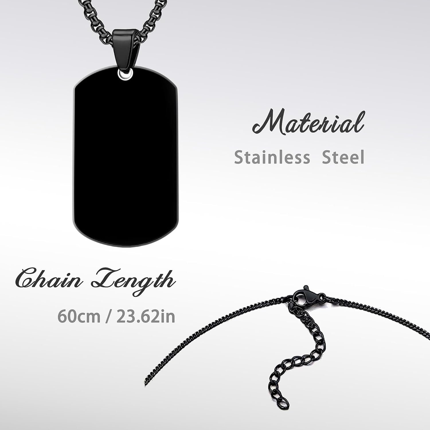 Personalized Necklace for Men - Custom Text & Family Photo Printing - Memorial Keepsake Gift for Dad, Husband, Papa - Image 5