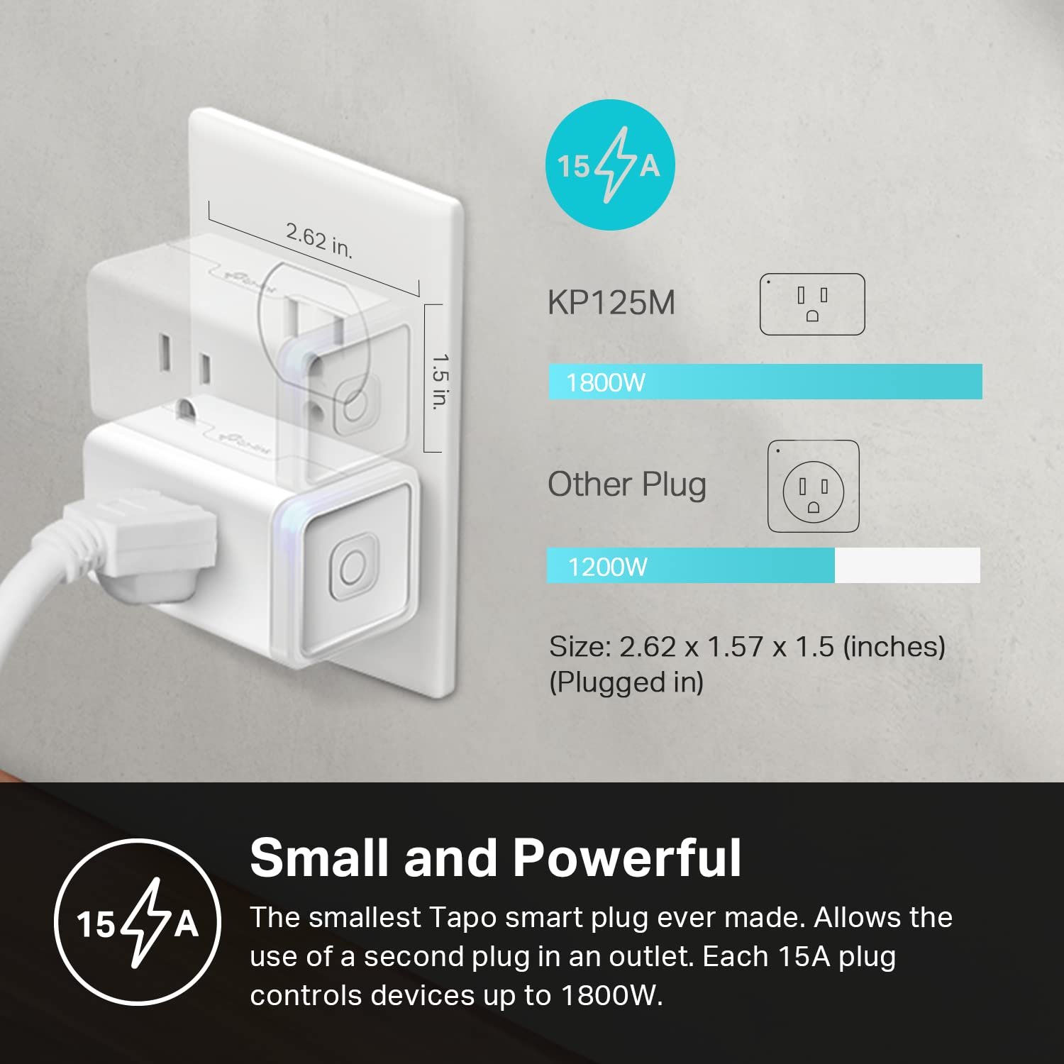 Kasa Matter Smart Plug w/Energy Monitoring, Compact Design, 15A/1800W Max, Super Easy Setup, Works with Apple Home, Alexa & Google Home, UL Certified, 2.4G Wi-Fi Only, White, KP125M (4-Pack) - Image 5