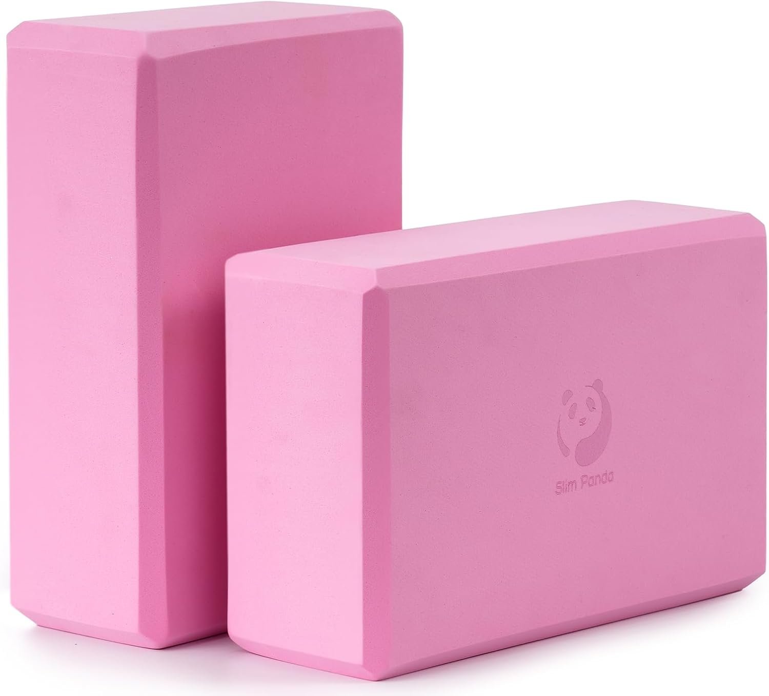 Slim Panda Yoga Blocks Set of 2,Durable 9x3x6 inch Eco-friendly EVA Foam Block,Non-Slip,Easy Grip,High Density Yoga Bricks for Yoga,Pilates,Balance,Stability,Stretching,Meditation