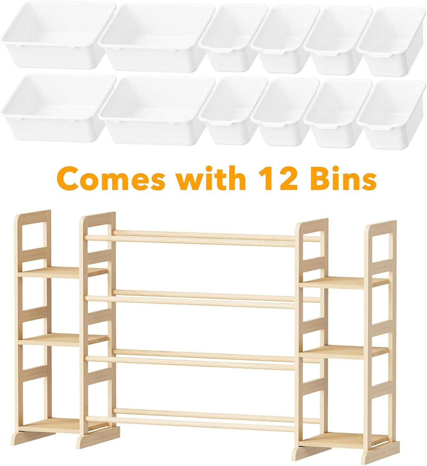 SpaceAid Toy Storage Organizer with 6 Shelves and 12 Bins, Bookshelf, Kids Shelf, Toy Box for Playroom Organization for Bedroom and Decor - Image 7