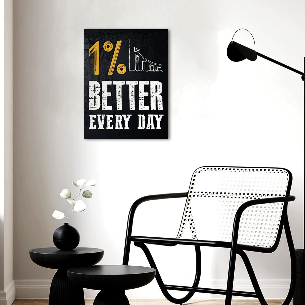 Gwisml Inspirational Canvas Wall Art,1% Better Every Day Motivational Quotes Canvas Frame Painting Prints Posters Artwork For Home Office Wall Decor - Image 7