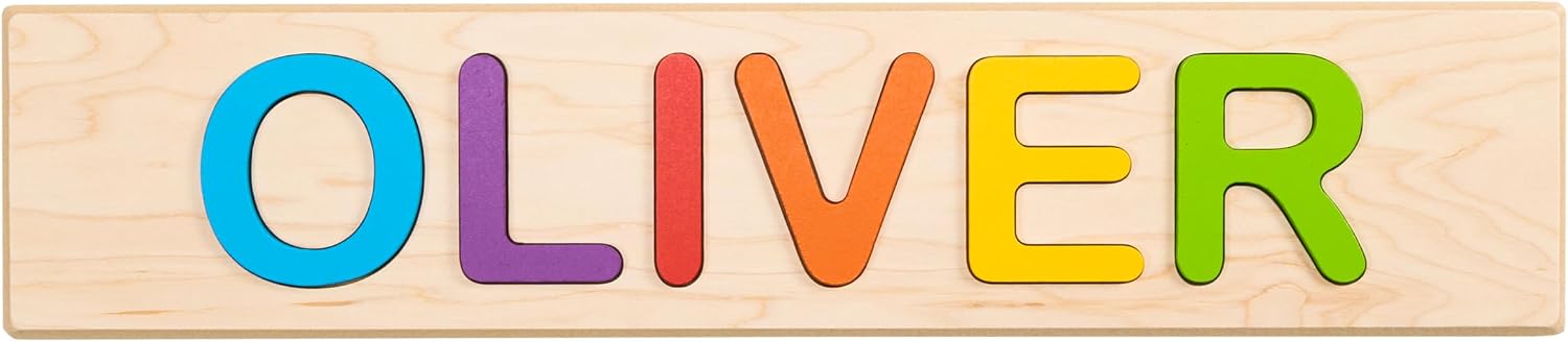 Fat Brain Toys Fat Brain Toys Wooden Personalized Name Puzzles for Toddlers 1-3+, Custom Puzzles, Flat Rate up to 9 Letters - Image 8
