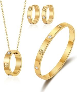 Love Bracelet Earring Necklace Set ...