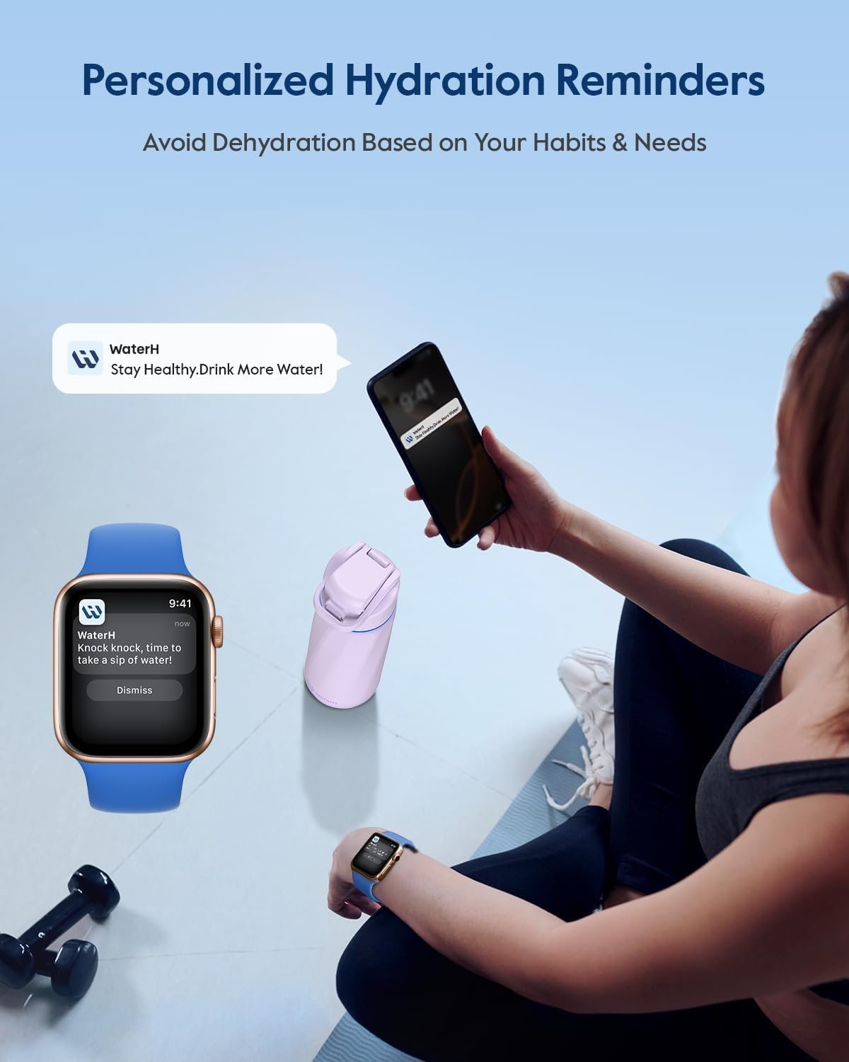 BOOST Smart Water Bottle that Reminds You to Drink, 24oz BPA-Free Stainless Steel Vacuum Insulated, Wide Mouth Water Tracker Bottle with APP for School, Gym, Office, Ideal for Father's Day - Image 3