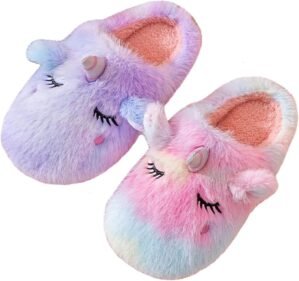 Cute Rainbow Unicorn Slippers for W...