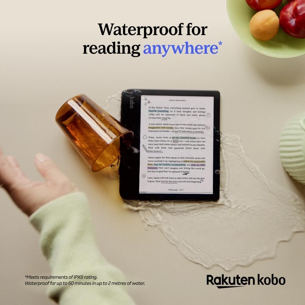Kobo Libra Colour | eReader | 7" Glare-Free Colour E Ink Kaleido 3 Display | Dark Mode Option | Audiobooks | Waterproof - Image 8