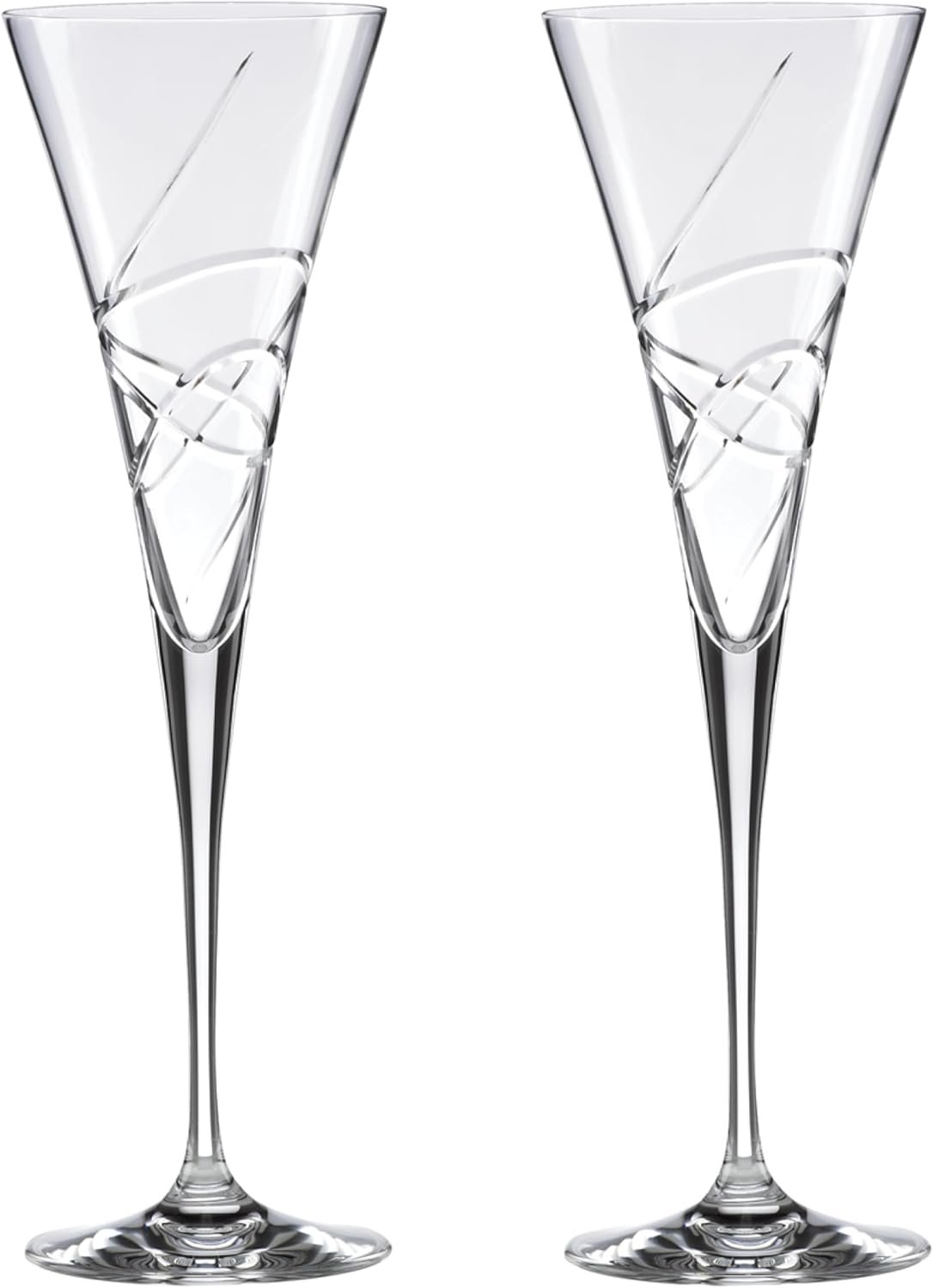 Lenox Champagne Flutes, Adorn Crystal 2-Piece Toasting Flute Set, Set Of 2, Heavy 3 x 10.5-inch, 7-Fl Oz Clear Crystal Glass, Stemware, Hand Wash Only, Wedding Decor, New Years Flute Glasses (2-Piece)
