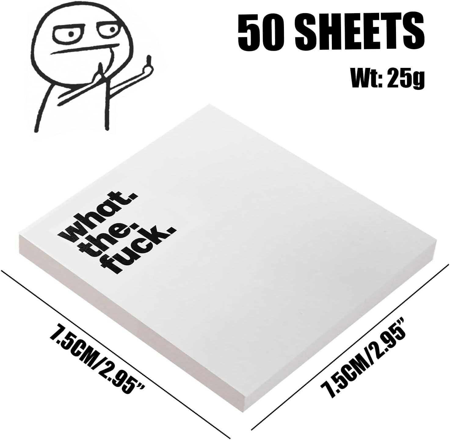 10 PCS Funny Sticky Note, 3" x 3" What The Fuck Notepad Novelty Office Supplies for Women Men, Sassy Note Pads Desk Accessories School Supplies, Funny Gifts for Family Friends Colleagues - Image 2