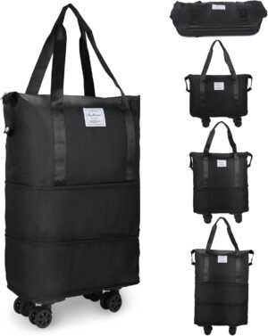 VOOWO Rolling Duffle Bag with Wheel...