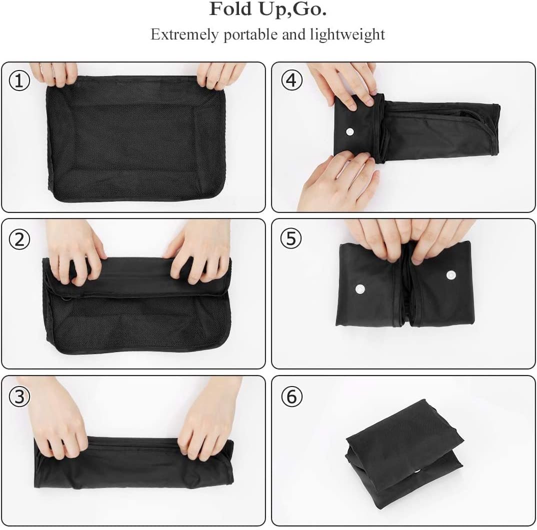 8 Set Packing Cubes - Waterproof Mesh Travel Luggage Packing Organizer with Shoes Bag(Black) - Image 3