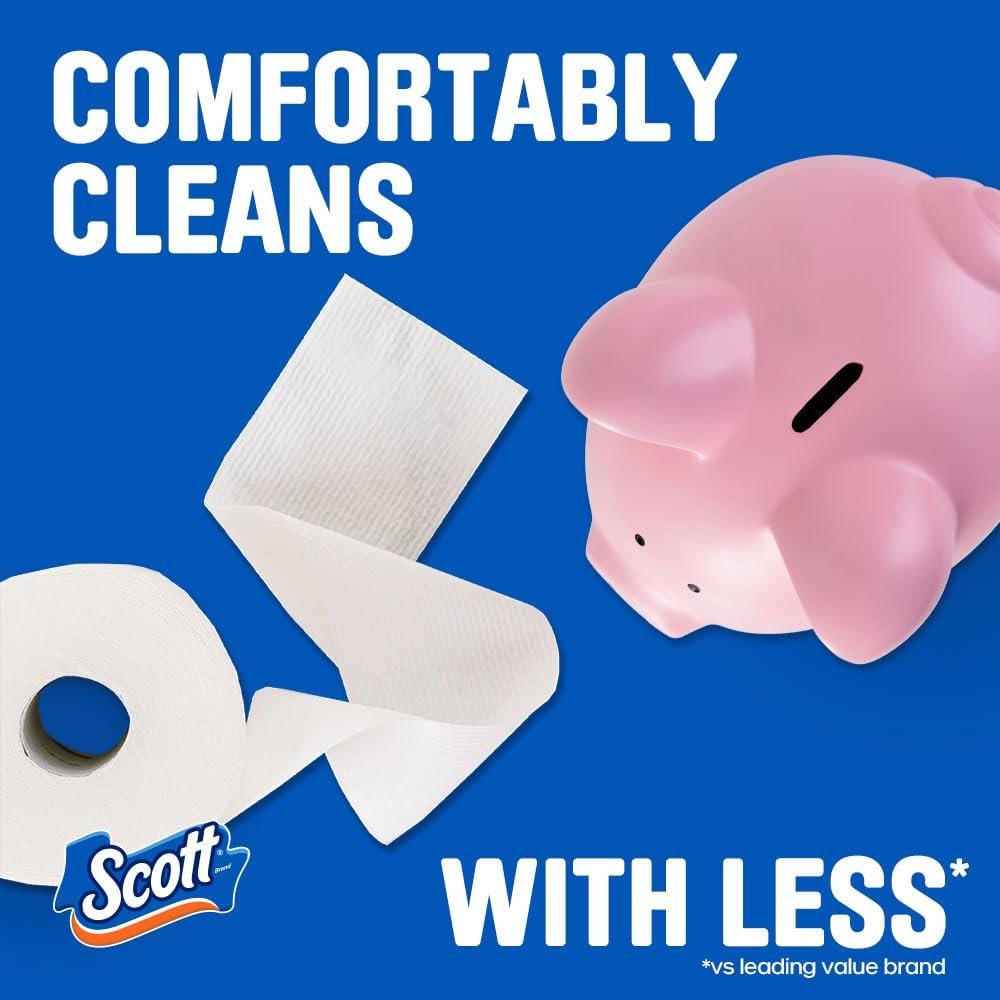 Scott ComfortPlus Toilet Paper, 12 Triple Rolls, 231 Sheets per Roll, Septic-Safe, 1-Ply Toilet Tissue - Image 5