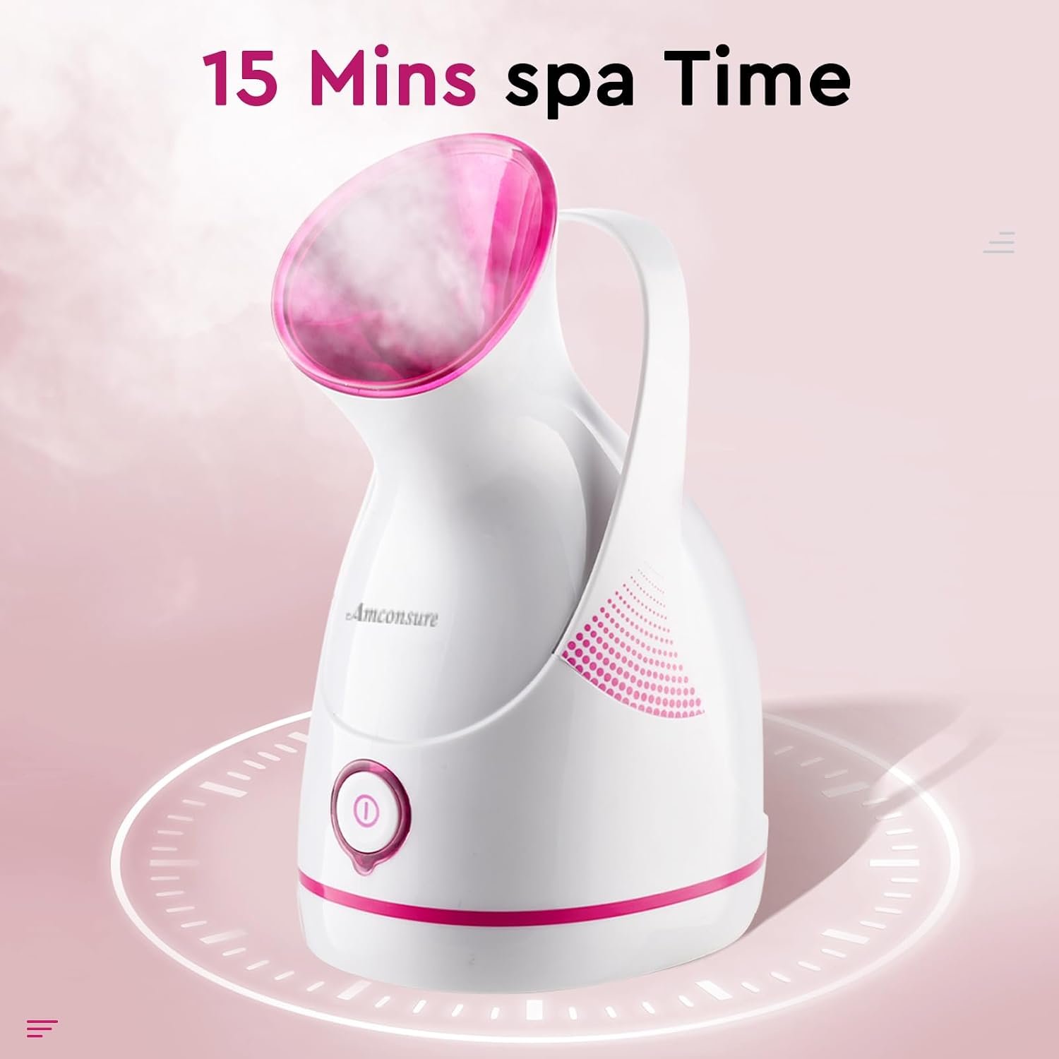 Amconsure Facial Steamer - Nano Ionic Face Steamer Warm Mist Steamer for Home Sauna SPA, Humidifier for Face Steamer for Deep Cleaning Unclogs Pores Sinuses - Bonus 5 Piece Stainless Steel Skin Kit - Image 8