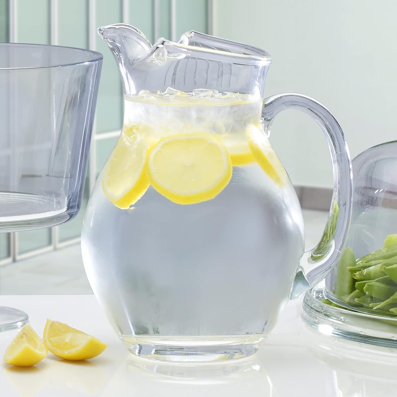 Mikasa Napoli Glass Pitcher, 70 oz - Large Glass Water Pitcher with Spout for Serving Water, Juice, Sangria, Lemonade and More - Dishwasher Safe Elegant Glass Pitcher for Entertaining - Image 4
