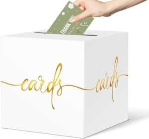 White Card Box with Gold Foil Desig...