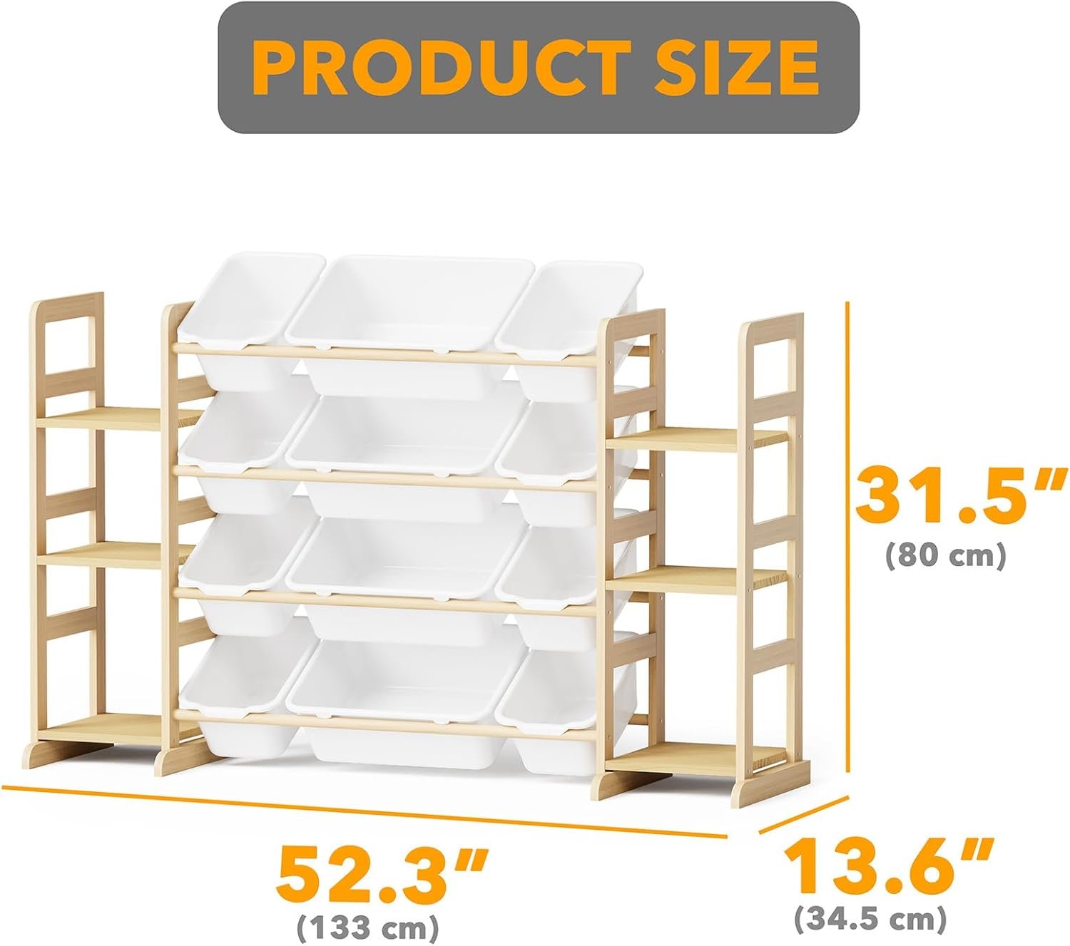 SpaceAid Toy Storage Organizer with 6 Shelves and 12 Bins, Bookshelf, Kids Shelf, Toy Box for Playroom Organization for Bedroom and Decor - Image 2