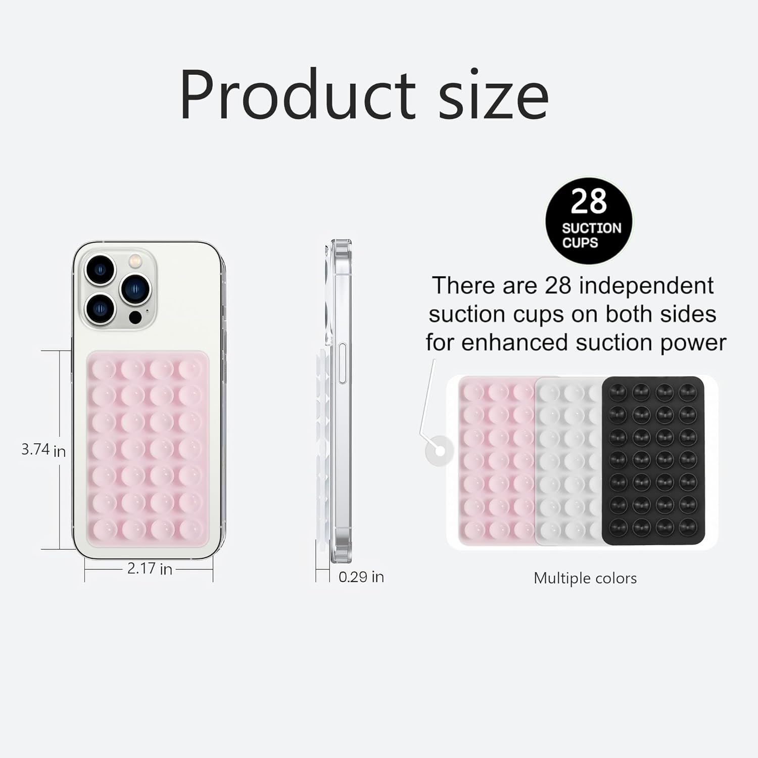 Silicone Double-Sided Suction Cup Phone Case Detachable Mount – Fidget Sticky Phone Grip, Hands-Free Accessory for Selfies & Videos. Trendy TikTok Gadget for iPhone & Android (Pink, 3.74" x 2.2") - Image 7
