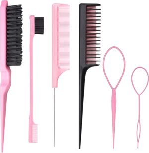 6 Pcs Hair Styling Comb Kit, Teasin...